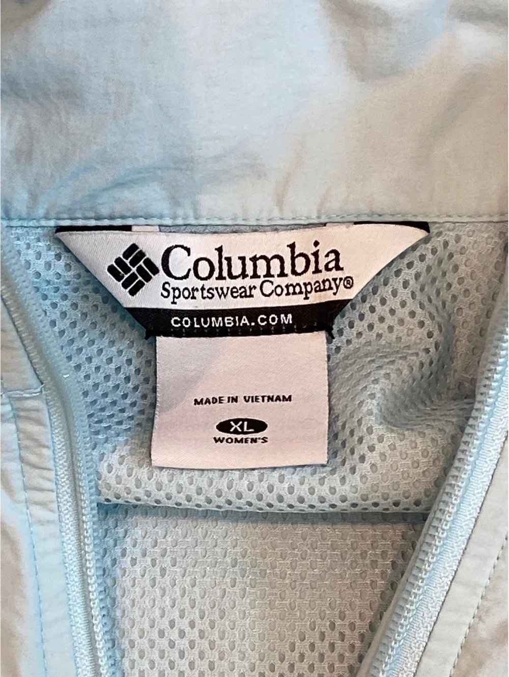 Unisex Columbia Rain Jacket Packable XL Light Blue Adjustable Sportswear
